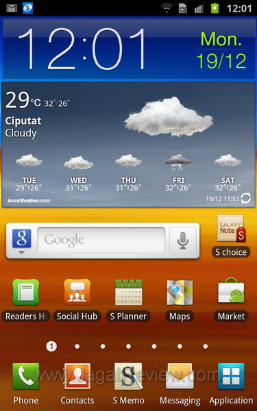 Samsung Galaxy Note Homescreen 1