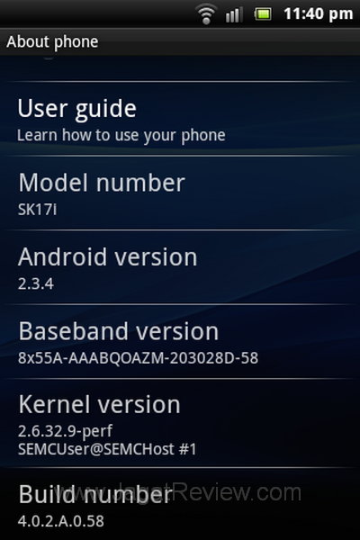 Xperia Mini Pro About