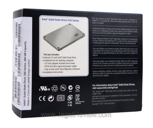 Intel SSD 520 Kemasan Belakang