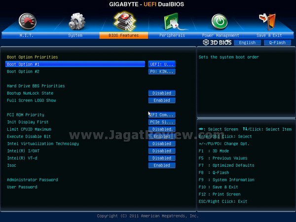 GIGABYTE X79 UD3 BIOS Tab BIOSFeatures