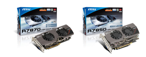 [PR] All New MSI R7800 Twin Frozr Series Runs up to 15˚C Cooler and 9dB Quieter with Exclusive Twin Frozr III Thermal Design!  R7870 Twin Frozr 2GD5/OC Delivers 20% More Overclocking Potential with Afterburner Voltage Adjustment Technology!