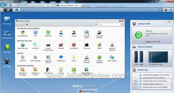 synology drivestation SCREEN browser