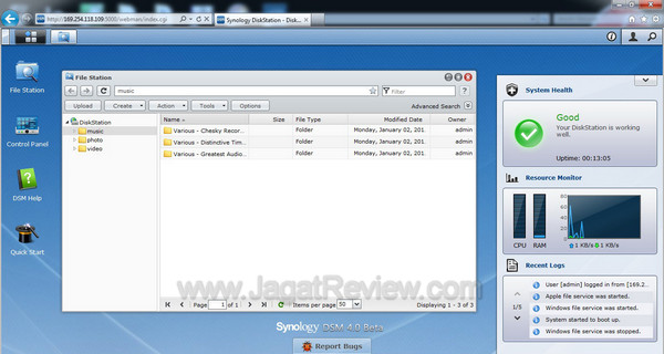 synology drivestation SCREEN browser2