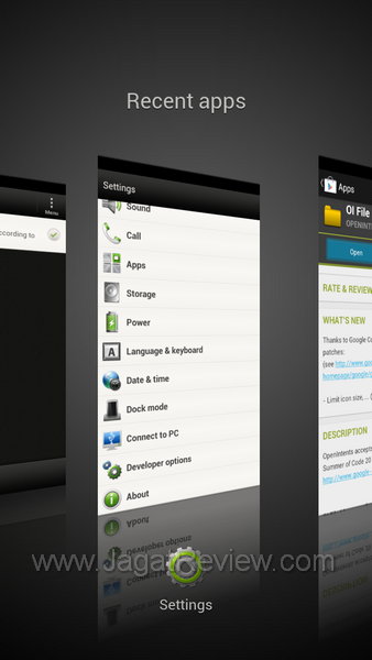 HTC One X - Recent Apps