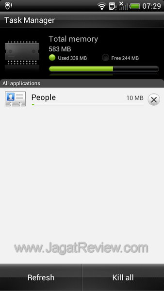HTC Sensation XE - Task Manager
