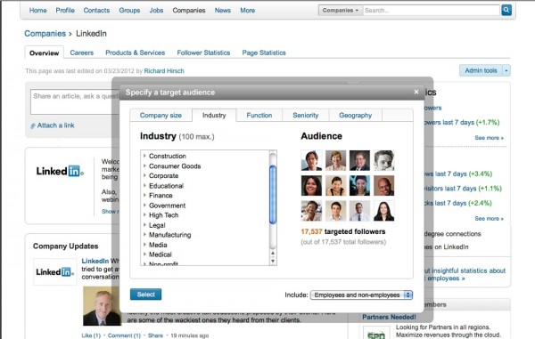 LinkedIn Targeted Updates