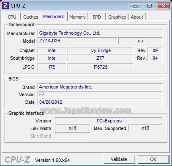 Gigabyte Z77X D3H CPUZ Normal mainboard