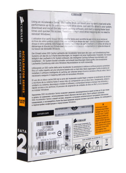 Corsair Accelerator 45GB Kemasan Belakang
