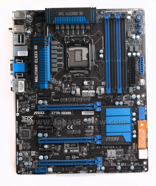 MSI_Z77A-GD80_Board_TopView MSI Z77A GD80 Board TopView