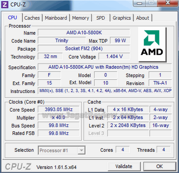 Gigabyte F2A85X UP4 CPUZ Normal