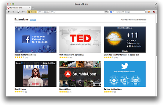 opera screen addons catalog