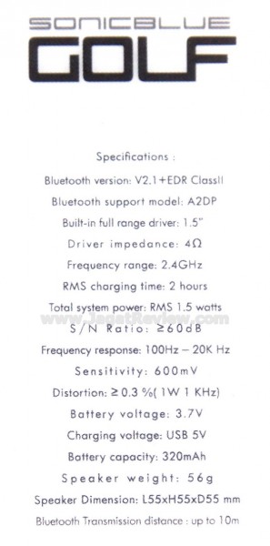 sonicgear BlueGolf 31