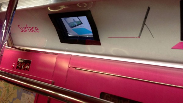 Microsoft Surface Pink Subway Ad Screens