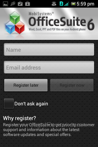 Sony Xperia Tipo Dual - Apps - OfficeSuite 6 Sony Xperia Tipo Dual Apps OfficeSuite 6