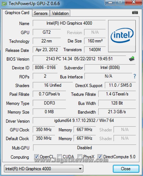 Intel NUC DC321BY GPUZ GPUZ