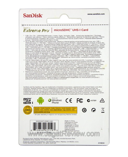 Sandisk Extreme Pro Kemasan Belakang