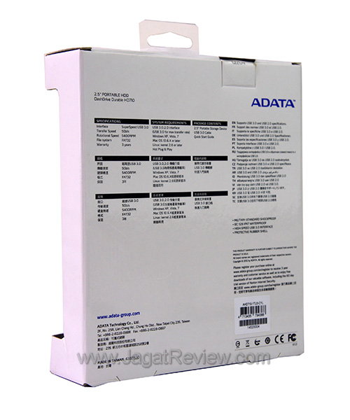ADATA HD710 - Kemasan Belakang ADATA HD710 Kemasan Belakang