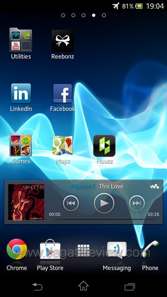 Sony Xperia V Homescreen 4
