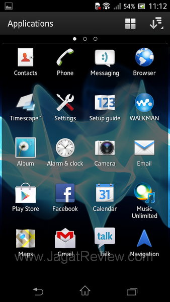 Sony XperiaTX App Drawer