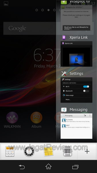 Sony Xperia Z Recent App