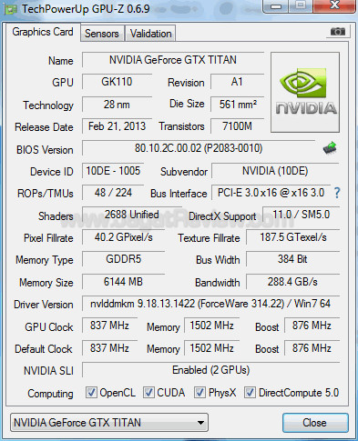 nvidia gtx titan sli gpuz nvidia gtx titan sli gpuz