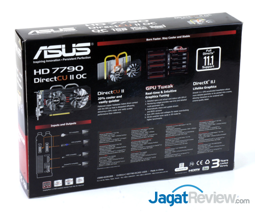 Review ASUS HD 7790 DirectCU II OC: Bonaire dengan GPU dan Memori Lebih Bertenaga 4 asus hd 7790 dcuii oc back box