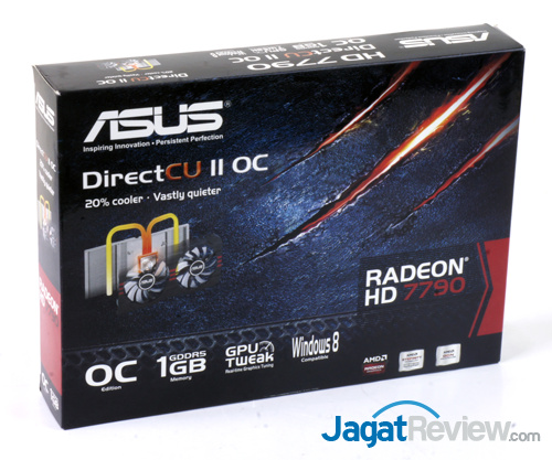 Review ASUS HD 7790 DirectCU II OC: Bonaire dengan GPU dan Memori Lebih Bertenaga 1 asus hd 7790 dcuii oc front box