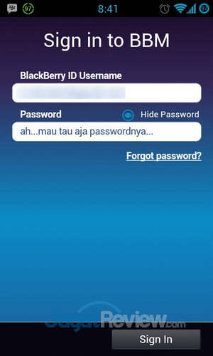 BBM for Android - Sign In
