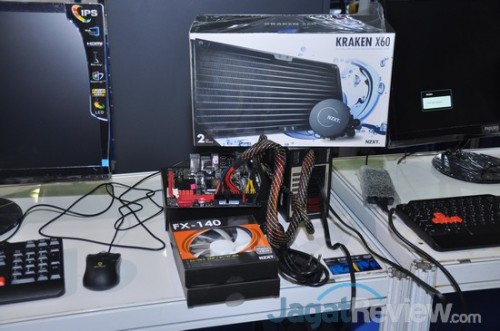 NZXT meminjamkan Kraken X60 dan 2 kipas FX140 untuk digunakan di Pro OC Tournament ini.