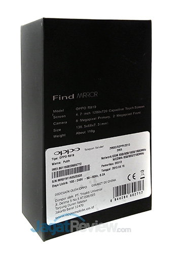 Review Smartphone Oppo Find Mirror: Android Mediatek Tipis Kelas Premium 4 Oppo Find Mirror R819 - Kemasan Belakang