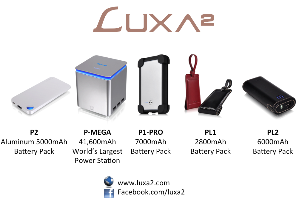 LUXA2 Portable Battery Collection