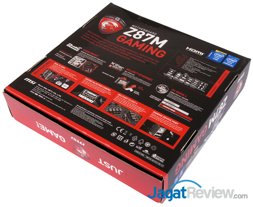 msi z87m gaming back box