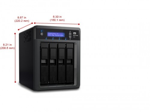 Dimensi MyCloud EX4 seperti yang tertera di situs resmi WD.