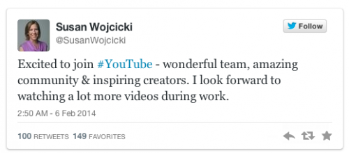 Susan Wojcicki Tweet