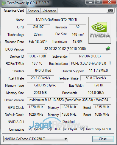 NVIDIA GTX 750 Ti OC 335.23