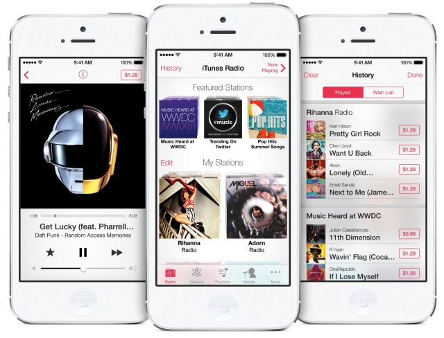 iTunes Radio three up iPhone 5