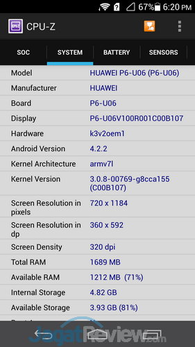 Review Huawei Ascend P6: Smartphone Android Tipis dan Elegan 1 Huawei Ascend P6 CPU Z (1)