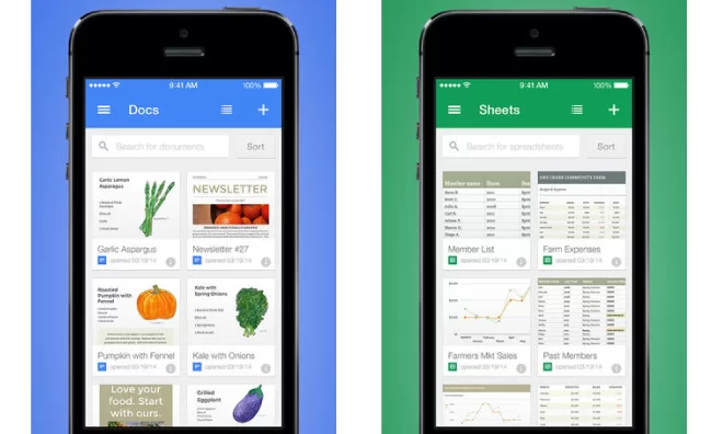 Aplikasi Google Docs dan Sheets Akhirnya Hadir di iOS 8 docs