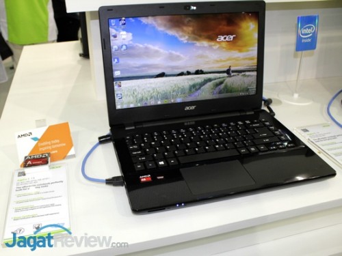 Computex 2014: Acer Tampilkan Laptop dan 2-in-1 Baru! 4 Aspire E 14 yang kami lihat di booth menggunakan APU AMD A6 dengan pengolah grafis AMD Radeon R4 Series.