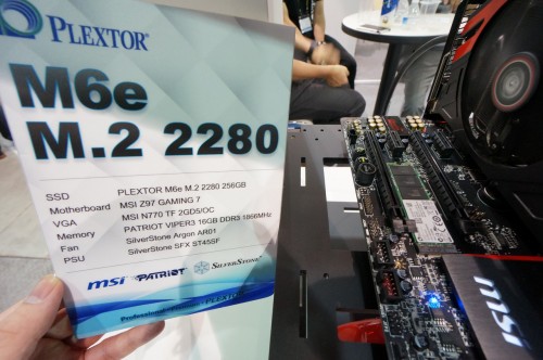 SSD M.2 Plextor M6e juga dipamerkan pada acara Computex 2014 ini