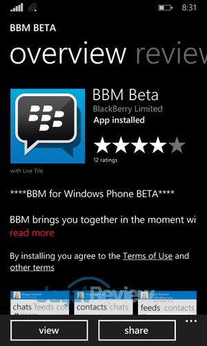 BBM Details on WP Store
