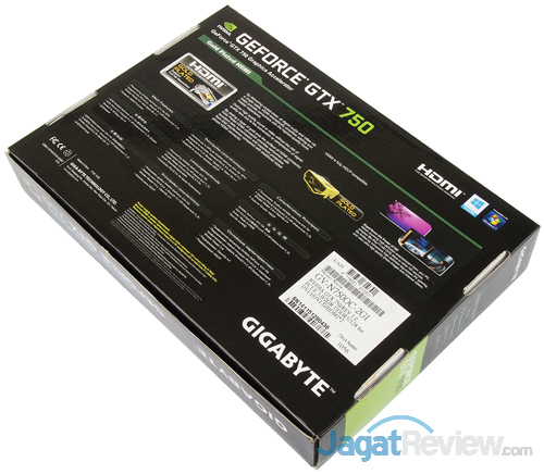 gigabyte gtx 750 2gb oc rear box
