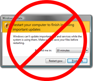 windows update restart NOT
