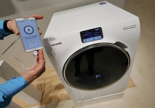 Salah satu mesin cuci pintar yang dipamerkan Samsungdi IFA Berlin 2014