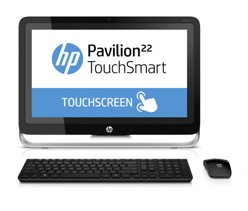 HP Pavilion 22 h000 TouchSmart All in One Desktop PC series Center facing