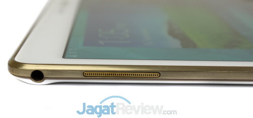 Review Samsung Galaxy Tab S 10.5: Tablet Android Tipis dengan Layar Tajam 13 Di sisi sebelah kiri terdapat speaker dan slot audio jack 3.5mm