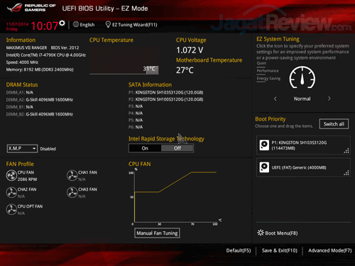 asus maximus vii ranger uefi bios