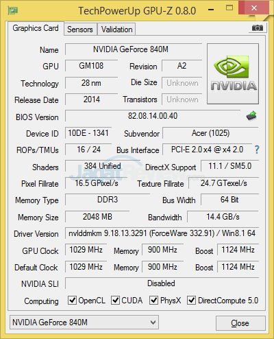 nvidia gt 840m gpuz