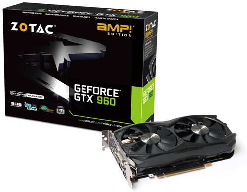 Parade VGA NVIDIA GeForce GTX 960 8 ZOTAC GTX 960 AMP! EDITION - 1266 1329 - 7010