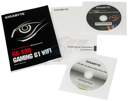 gigabyte x99 gaming g1 wifi documentation & optical disc